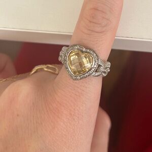 Judith Ripka ring with yellow stone